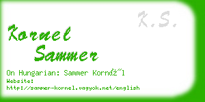 kornel sammer business card